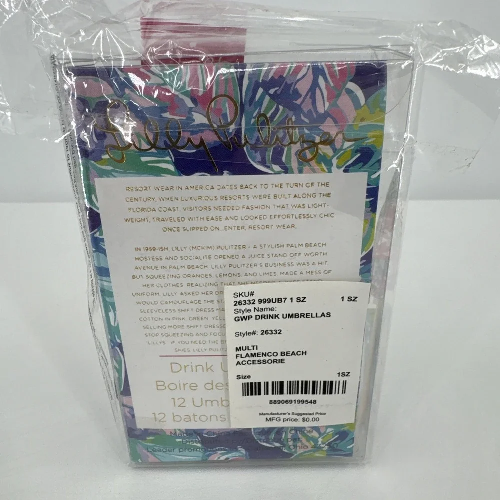 LILLY PULITZER Mini Drink Umbrellas Summertime Party Decor Beach Theme‎ Bougie